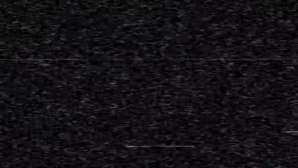 VHS TV Noise Záběry, černobílé, skutečný analogový vintage signál se špatným rušením, statické pozadí šumu, překryv připraven - Záběry, video