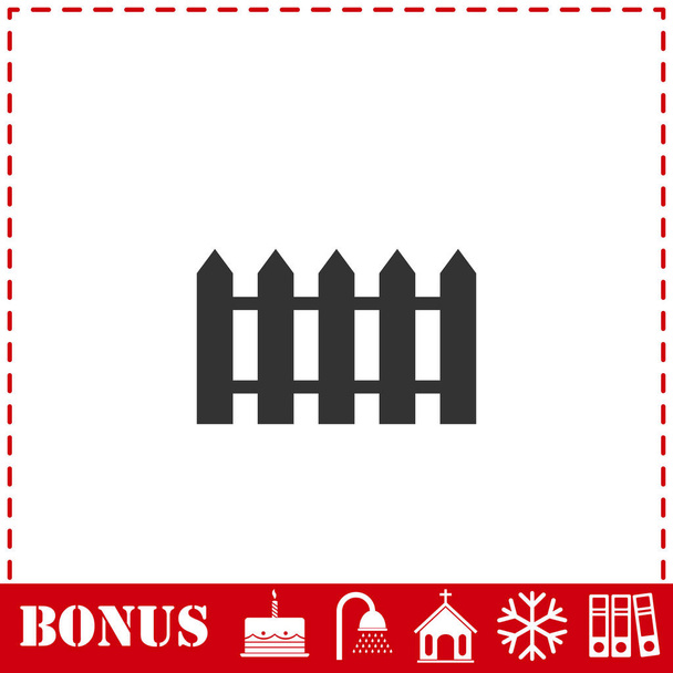 Icona di recinzione piatta. Simbolo vettoriale semplice e icona bonus - Vettoriali, immagini