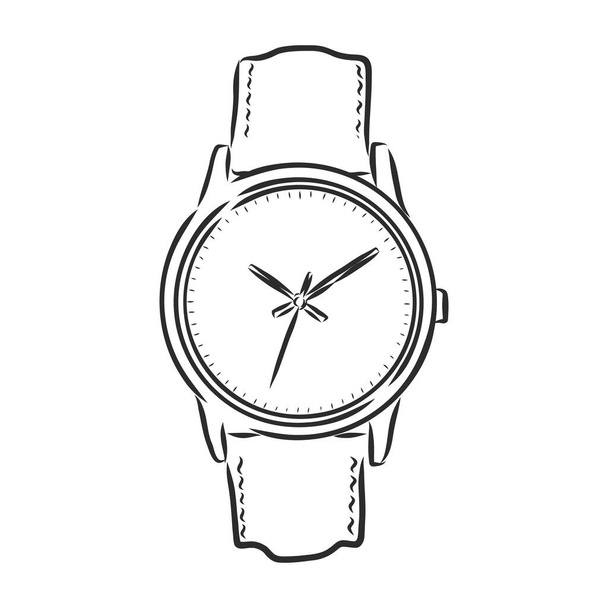 Croquis montre-bracelet isolé sur fond blanc - Vecteur, image