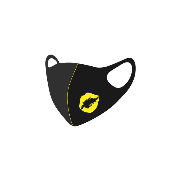 Black medical mask with Black Lives Matter logo. Symbol of the fight against racism. - Vektor, obrázek