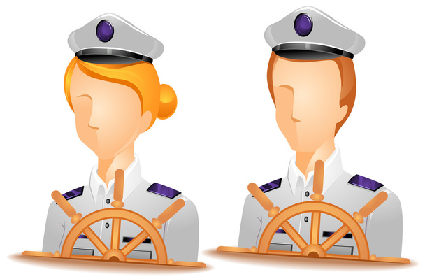 a hajó kapitánya avatarok - Vektor, kép