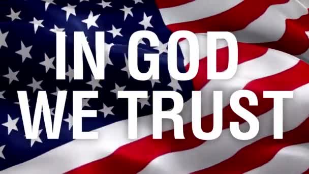 IN GOD WE TRUST on United States flag video waving in wind. United States Of America Flag. US flag IN GOD WE TRUST for Independence Day, 4th of july US American Flags Waving 1080p Full HD footage. United flag USA - Footage, Video
