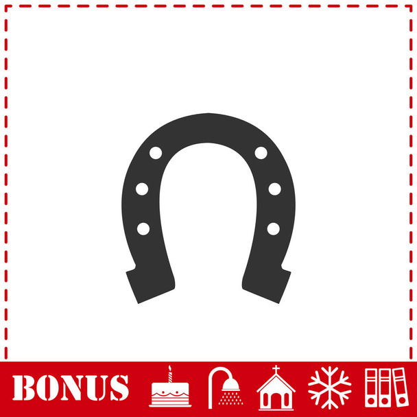 Horseshoe icon flat. Simple vector symbol and bonus icon - Vector, Image