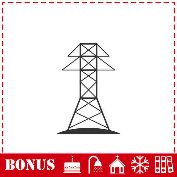 Power line icon flat. Simple vector symbol and bonus icon - Vector, Image