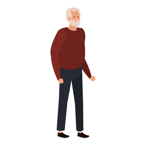 Grand-père avatar vieil homme vecteur design - Vecteur, image