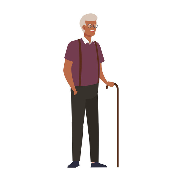 Дедушка аватар старик векторный дизайн - Вектор,изображение