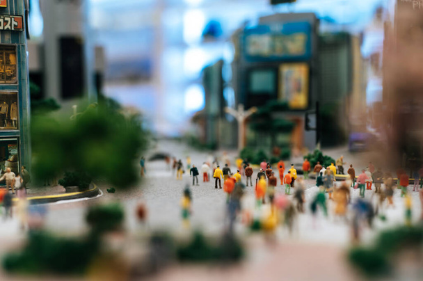 Small people or small people walk on many streets. Selective focus - Photo, Image