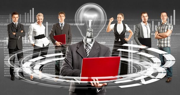 Business Team With Lamp Head - Photo, Image