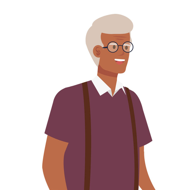 Grootvader avatar oude man vector ontwerp - Vector, afbeelding