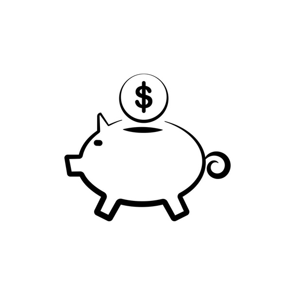 Ilustración Gráfico vectorial del icono de la alcancía. Ajuste para ahorrar, banca, inversión, financiero, etc.
. - Vector, imagen