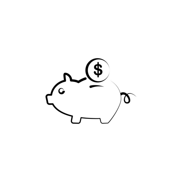 Ilustrační vektorová grafika ikony prasečí banky. Fit for save, banking, investment, financial etc. - Vektor, obrázek