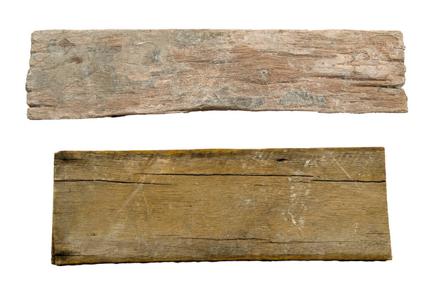 Tablón de madera vieja, aislado sobre fondo blanco
 - Foto, Imagen