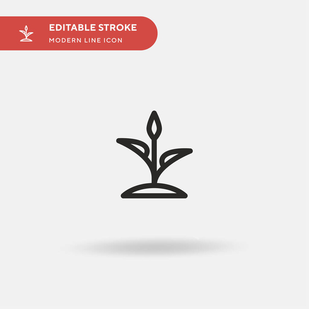 Sprout Simple vector icon. Illustration symbol design template for web mobile UI element. Perfect color modern pictogram on editable stroke. Sprout icons for your business project - Vector, Image