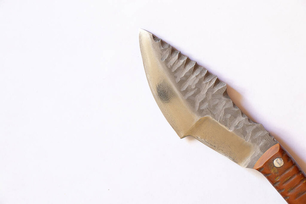 közeli kés egy fogantyú egy elszigetelt háttér - Fotó, kép
