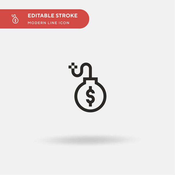 Debt Simple vector icon. Illustration symbol design template for web mobile UI element. Perfect color modern pictogram on editable stroke. Debt icons for your business project - Vector, Image