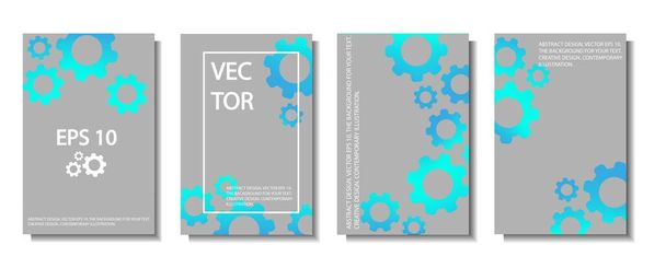 A set of four illustrations. Abstract gradient background made of gears. Design for decoration.Stock vector. - Vektori, kuva