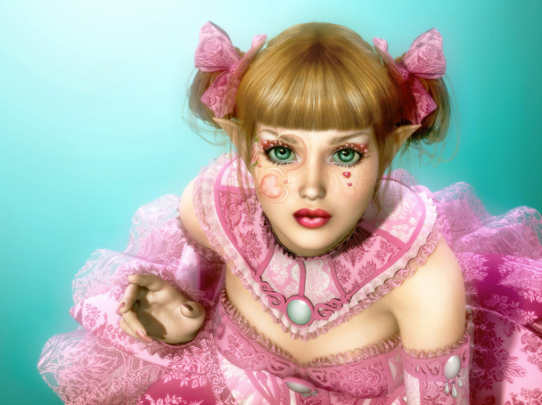 lolita stílus a 3D-s cg ruha lány - Fotó, kép