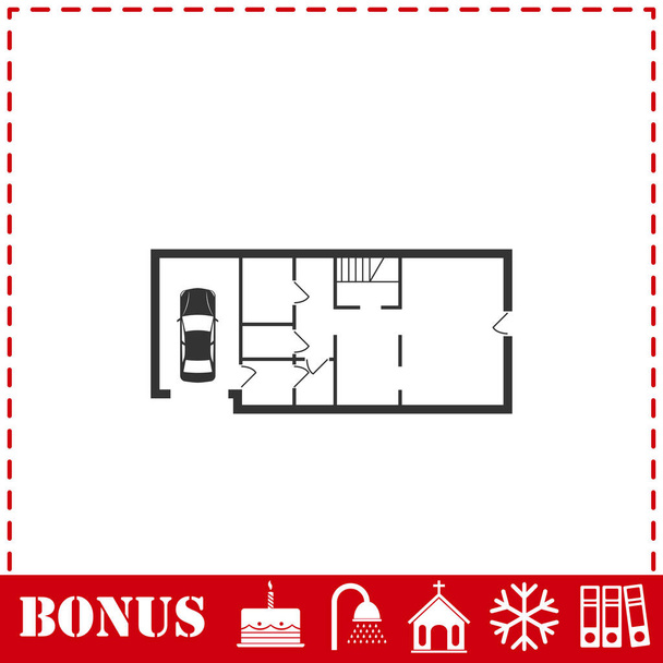 Icono plano de la casa. Símbolo de vector simple e icono de bonificación
 - Vector, Imagen