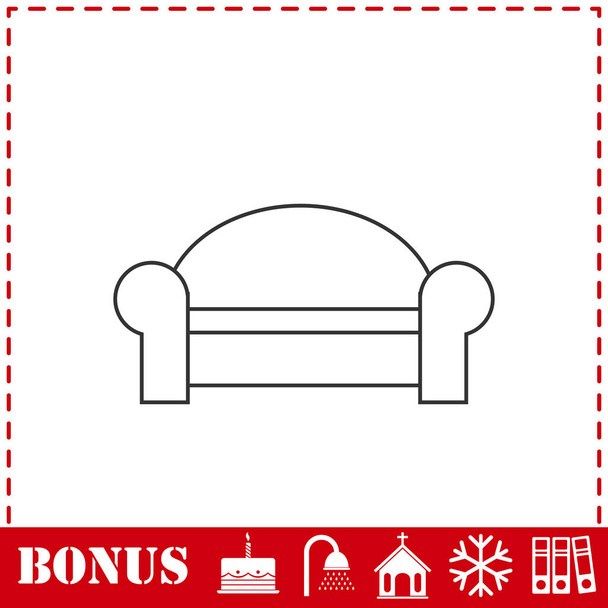 Sofa-Symbol flach. Einfaches Vektor-Symbol und Bonus-Symbol - Vektor, Bild