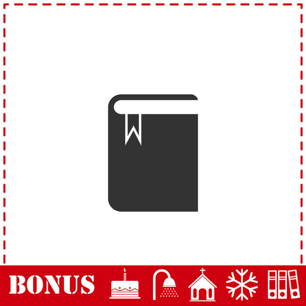 Buch mit Lesezeichen-Symbol flach. Einfaches Vektor-Symbol und Bonus-Symbol - Vektor, Bild