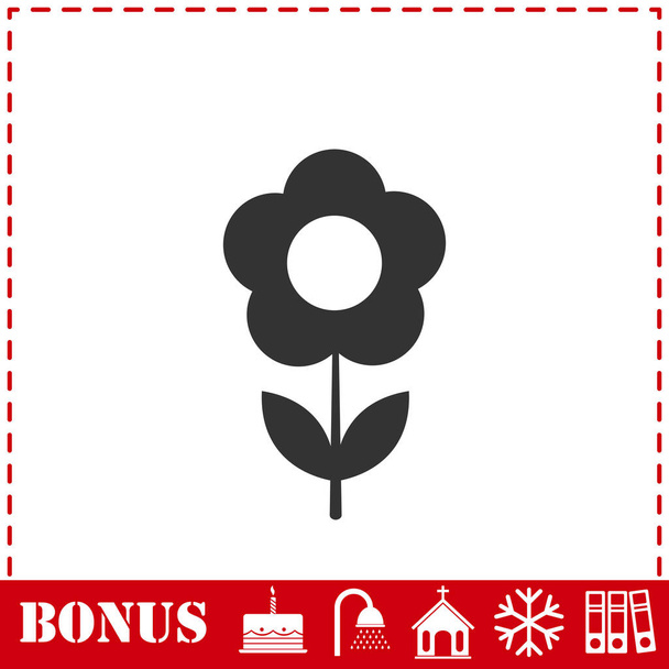 Květinová ikona plochá. Jednoduchý symbol vektoru a bonusová ikona - Vektor, obrázek