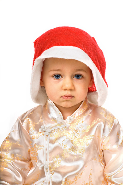 dítě nosí santa claus klobouk - Fotografie, Obrázek