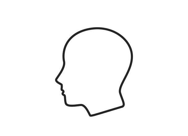 Symbolbild der menschlichen Kopfzeile. einfachen Stil Person Zeichen. Isoliertes Vektorinfografisches Element und Symbol für Webdesign - Vektor, Bild
