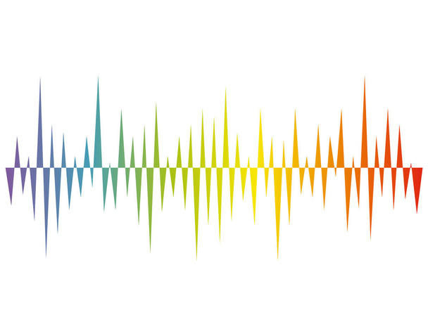 Rainbow music wave line background. Modern pulse music player technology. Audio colorful wave on white background. Digital waveform jpeg illustration. - Photo, Image