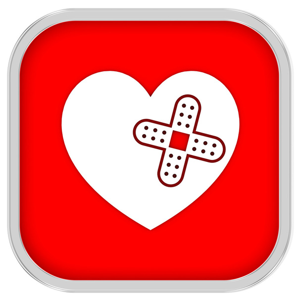 Heart with Adhesive Bandage Sign - Photo, Image