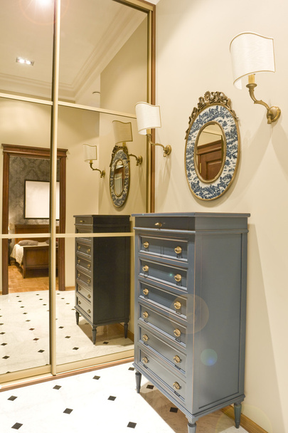 Hall and cabinet with big mirror - Photo, Image
