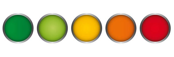 Αξιολόγηση κουμπιά δείγμα ανάδρασης σε χρώματα φανάρι - Διάνυσμα, εικόνα