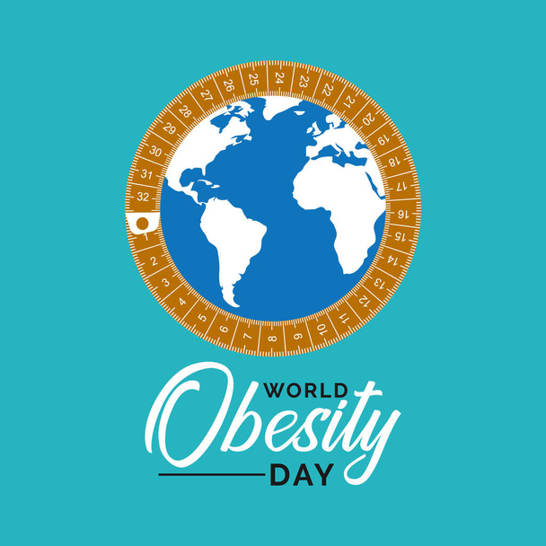Vektorillustration zum Thema des Welt-Fettleibigkeitstages, der jedes Jahr am 11. Oktober auf der ganzen Welt begangen wird. - Vektor, Bild