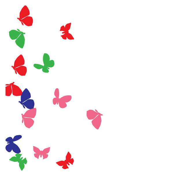 Fundo de verão com borboletas coloridas. Fundo do vetor com traça - Vetor, Imagem