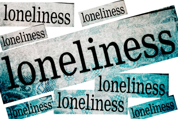 Distressed newspaper headline reading of mass loneliness - Photo, Image