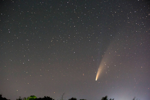 Kometa na nocnym niebie - Zdjęcie, obraz