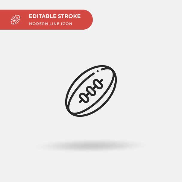 Rugby Icona vettoriale semplice. Illustrazione modello di design simbolo per elemento web mobile UI. Pittogramma moderno a colori perfetto sul tratto modificabile. Icone di rugby per il tuo progetto aziendale - Vettoriali, immagini