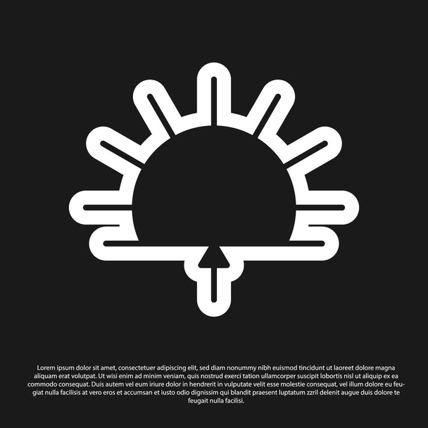 Black Sunrise icon isolated on black background.  Vector Illustration. - Vector, Image
