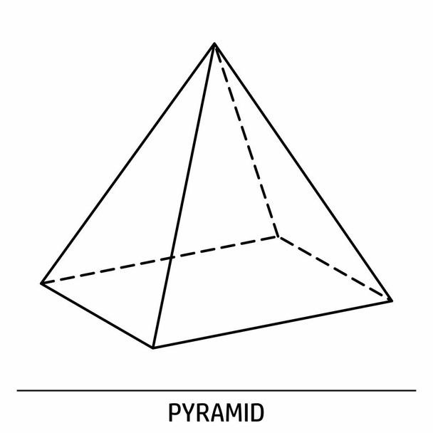 Um ícone do esboço da pirâmide no fundo branco
 - Vetor, Imagem