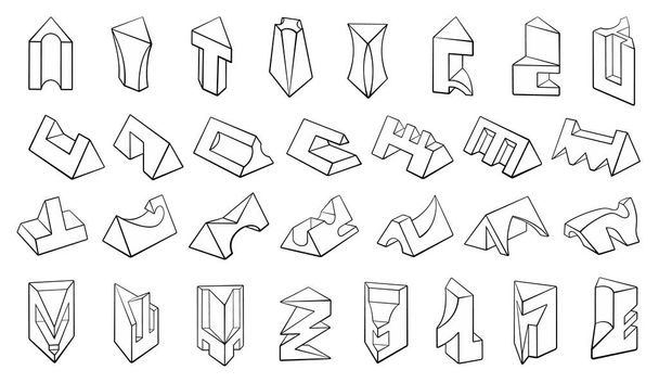 Σύνολο τρισδιάστατων γεωμετρικών σχημάτων - Διάνυσμα, εικόνα