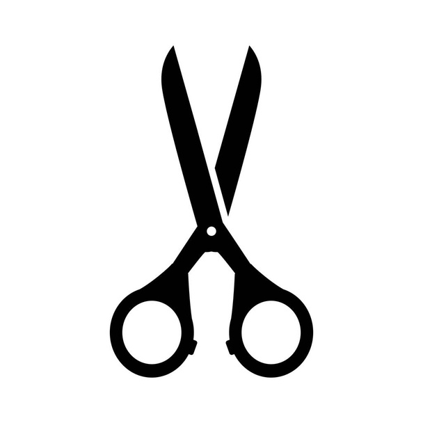 Black silhouette Scissors icon isolated on white background. Vector illustration eps - Vetor, Imagem