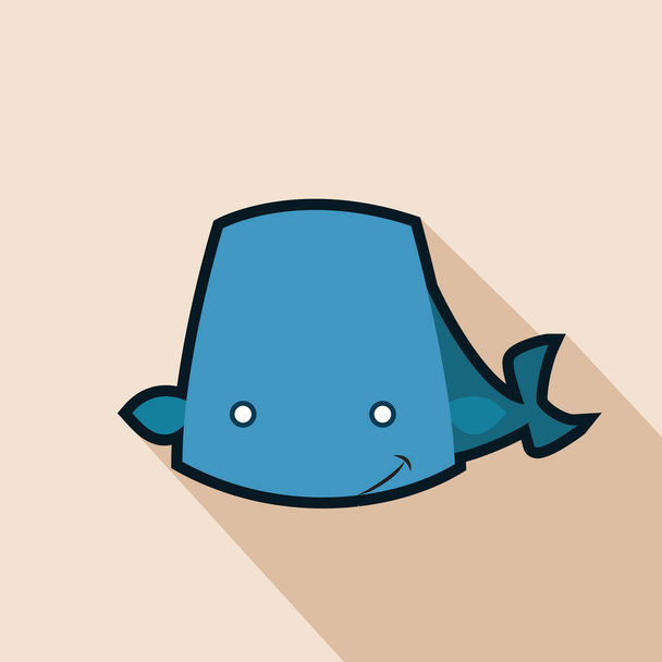 Whale, design vector illustration - Вектор,изображение