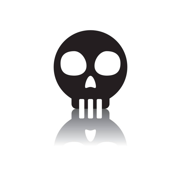 skull flat icon, vector illustration - Vetor, Imagem