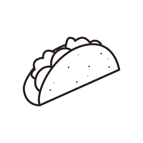 taco lijn stijl pictogram vector ontwerp - Vector, afbeelding
