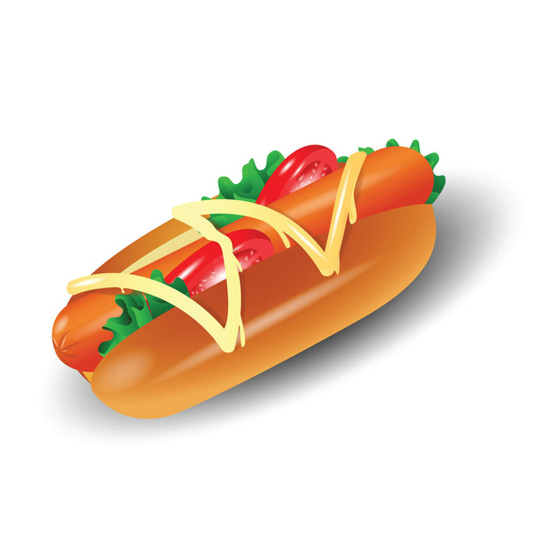 hot dog, vector illustration - Διάνυσμα, εικόνα