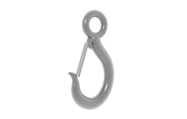 silver steel snap hook with eyelet - Photo, Image