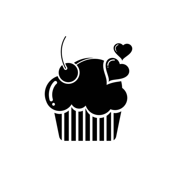 cupcake icon. cartoon illustration of cake vector icons for web - Vetor, Imagem