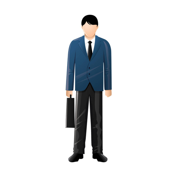 businessman in suit with tie and briefcase icon. vector illustration - Vektör, Görsel