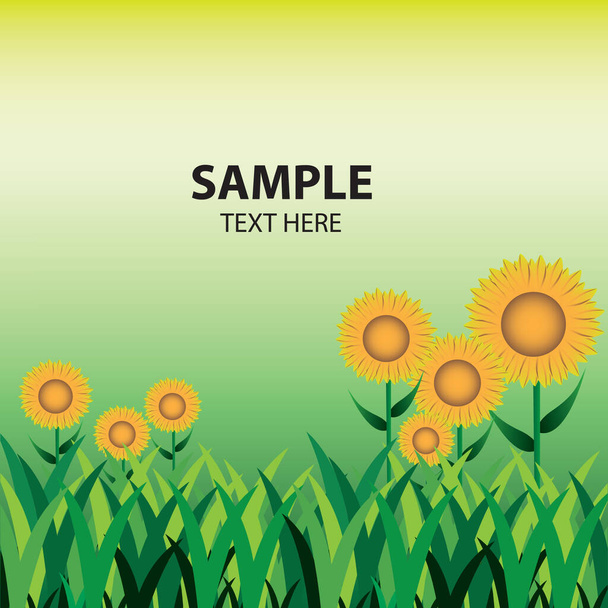sunflower field landscape flat icon, vector illustration - Vettoriali, immagini