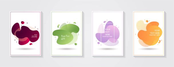 Minimal modern cover design. Dynamic colorful gradients. Future geometric patterns. Blue, pink, yellow, green, orange, purple placard poster template. - ベクター画像