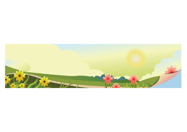 A landscape banner illustration. - Διάνυσμα, εικόνα